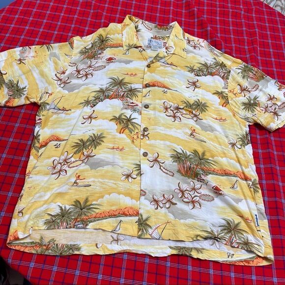 Toes On The Nose Palm Tropical Button Up Shirt Size 2XL XXL - Picture 4 of 7